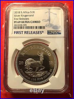 2018 South Africa 1oz PROOF Silver Krugerrand NGC PF69UCAM First Release