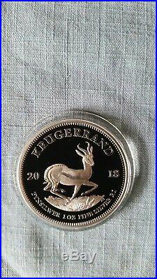 2018 South Africa 1oz Silver PROOF Krugerrand Only 15,000 Minted (Box & COA)
