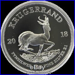 2018 South Africa Fine Silver Proof Krugerrand Coin Boxed Certificate