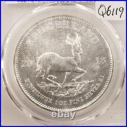 2018 South Africa Krugerrand 1 oz. 999 Silver PCGS MS 70 SKU-Q6119
