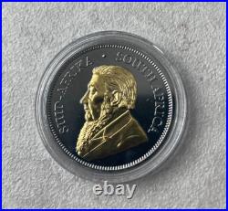 2018 South Africa Krugerrand Black Ruthenium & Silver 1 Oz Round L2