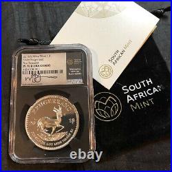 2018 South Africa Krugerrand First Releases Pf70 Signed Tumi Silver Coa #36m