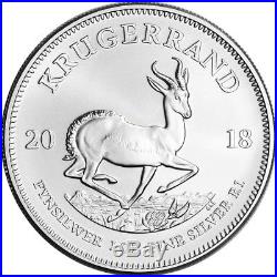 2018 South Africa Silver Krugerrand 1 oz 1 Rand BU Sealed 500 Coin Box