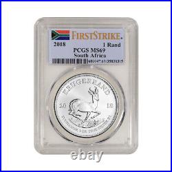 2018 South Africa Silver Krugerrand 1 oz 1 Rand MS69 PCGS First Strike