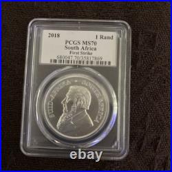 2018 South Africa Silver Krugerrand 1 oz 1 Rand MS70 PCGS First Strike