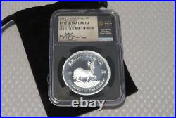 2018 South Africa Silver Krugerrand NGC PF70 Ultra Signed Tsehlo 1st Releases