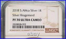 2018 South Africa Silver Proof Krugerrand NGC PF70 All Original Mint Packaging