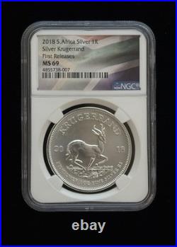 2018 South Africa Silver Rand Krugerrand First Releases MS 70 NGC