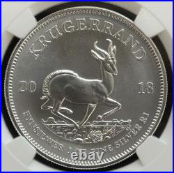 2018 South Africa Silver Rand Krugerrand First Releases MS 70 NGC