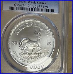 2018 South African Krugerrand First Week Struck MS70 PCGS