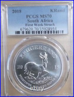 2018 South African Krugerrand First Week Struck MS70 PCGS? 7K Series