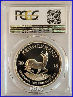 2018 South African Silver Krugerrand PCGS PR 69 DCAM 1 Rand Gold Shield