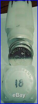 2018 south afican silver krugerrand 1 oz bu coin tube of 25