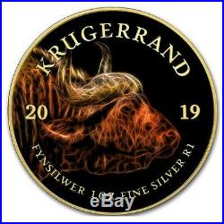 2019 1 Oz SilverThe African Big Five VOLTAIC BUFFALO KRUGERRAND Coin, 24K GOLD