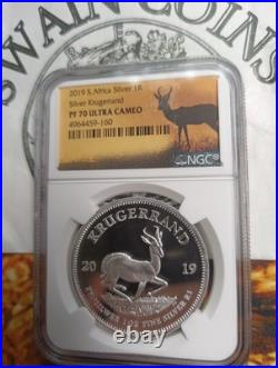 2019 1oz Silver Krugerrand PF70 NGC EO101