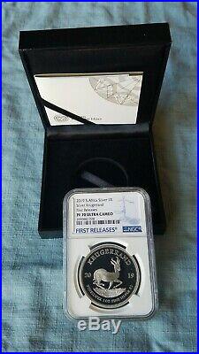 2019 1oz Silver Proof Krugerrand NGC PF70 FIRST RELEASES WithALL MINT PACKAGING