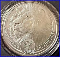 2019-2021 Big Five Series I South Africa 5 Rand 5 1oz Silver Coin Set Bu Coa Ogp