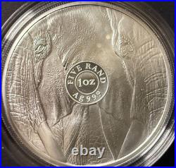 2019-2021 Big Five Series I South Africa 5 Rand 5 1oz Silver Coin Set Bu Coa Ogp