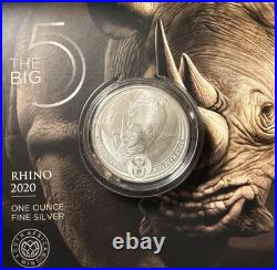 2019-2021 Big Five Series I South Africa 5 Rand 5 1oz Silver Coin Set Bu Coa Ogp