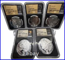 2019 2021 South Africa Big 5 Series 1 Complete Set NGC PF 70 ULTRA CAMEO
