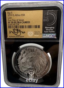 2019 2021 South Africa Big 5 Series 1 Complete Set NGC PF 70 ULTRA CAMEO