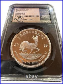 2019 Krugerrand Gem Proof Silver Coin signed by Tumi Tsehlo FDOI