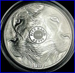 2019 Lion South Africa BIG FIVE 1 oz Silver Proof Coin Original Mint Box