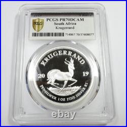 2019 PCGS PR70 DCAM South Africa 1 oz Silver Krugerrand 1 Rand Coin #58177A