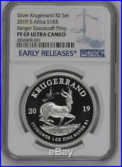2019 SOUTH AFRICA SILVER PROOF KRUGERRAND RANGER spacecraft PRIVY ngc PF69 RAND