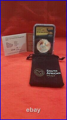2019 S Africa 1 oz Proof. 999 Silver Krugerrand 1R NGC PF 70 Ultra Cameo