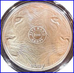 2019 S. Africa 5 Rand Big Five Lion 1 oz Silver Proof (African Mint)