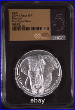2019 S. Africa Elephant First Day of Issue S5R NGC MS 70 First Series issue