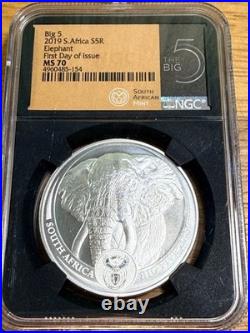 2019 S. Africa Elephant First Day of Issue S5R NGC MS 70 First Series issue