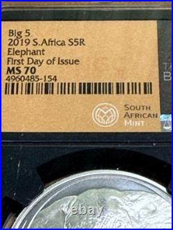 2019 S. Africa Elephant First Day of Issue S5R NGC MS 70 First Series issue
