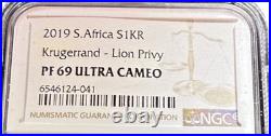 2019 S. African KRUGERRAND WithLion Privy. BIG 5 COIN NGC PF69 Ultra Cameo
