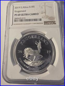 2019 Silver Krugerrand Pf69 Ngc South Africa 1 Rand 1 Oz Proof Rare