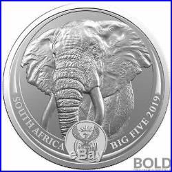 2019 Silver South Africa Big Five Elephant BU 1 oz
