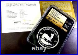 2019 South Africa 1R Proof Silver Krugerrand NGC PF70 UCam Tsehio Sig BS444