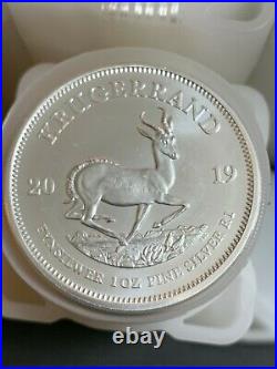 2019 South Africa 1 OZ Silver Krugerrand Roll of 25, FREE SHIPPING