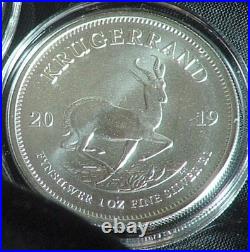 2019 South Africa 1 oz Silver Krugerrand BU in CAPSULE 2019 PRISTINE BLASTWHITE