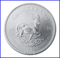 2019 South Africa 1 oz Silver Krugerrand BU in CAPSULE 2019 PRISTINE BLASTWHITE