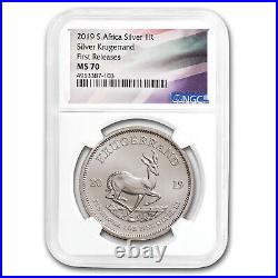 2019 South Africa 1 oz Silver Krugerrand MS-70 NGC (FR)
