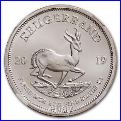 2019 South Africa 1 oz Silver Krugerrand MS-70 NGC (FR)