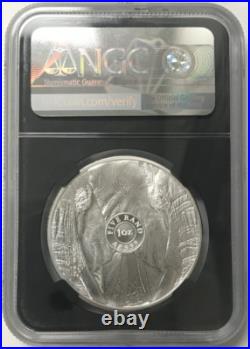 2019 South Africa 1oz. 999 Silver 5 Rand The Big Five Elephant FDOI NGC MS70