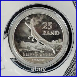 2019 South Africa 25 Rand 1oz Silver Archosauria Euparkeria Dinosaur Coin -A