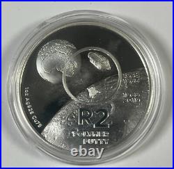 2019 South Africa 2 Rand 50th Anniversary Moon Landing Silver Proof Coin