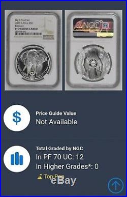 2019 South Africa BIG 5 Elephant NGC PROOF PF70 Ultra Cameo New Series