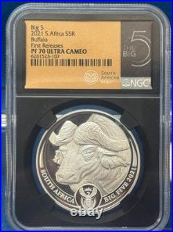 2019 South Africa BIG 5 S5R PF70 UCam 4 Coin Set (Lion, Elephant, Rhino, Buffalo)