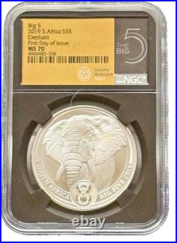 2019 South Africa BIG 5 Series 1 Elephant and Lion Proof Set MS70