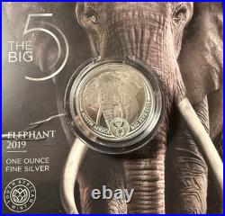 2019 South Africa Big Five Elephant 1 oz Silver Proof (African Mint)